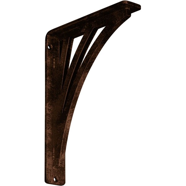 Ekena Millwork Nevio Wrought Iron Bracket, (Single center brace), Antiqued Copper 1 1/2"W x 7 1/2"D x 10"H BKTM01X07X10SNEACO - main